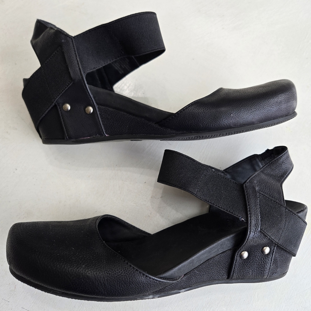 Axxiom Mary Jane Closed Toe Wedge Sandal